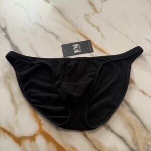 NEW N2N Bodywear Mens Cotton Micro Bikini Color Black Size Large